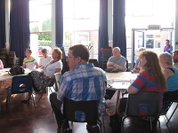Rob and Julia Wimbush listening attentively